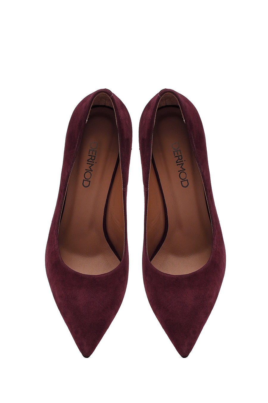 Kadın Bordo İnce Topuklu Süet Deri Stiletto
