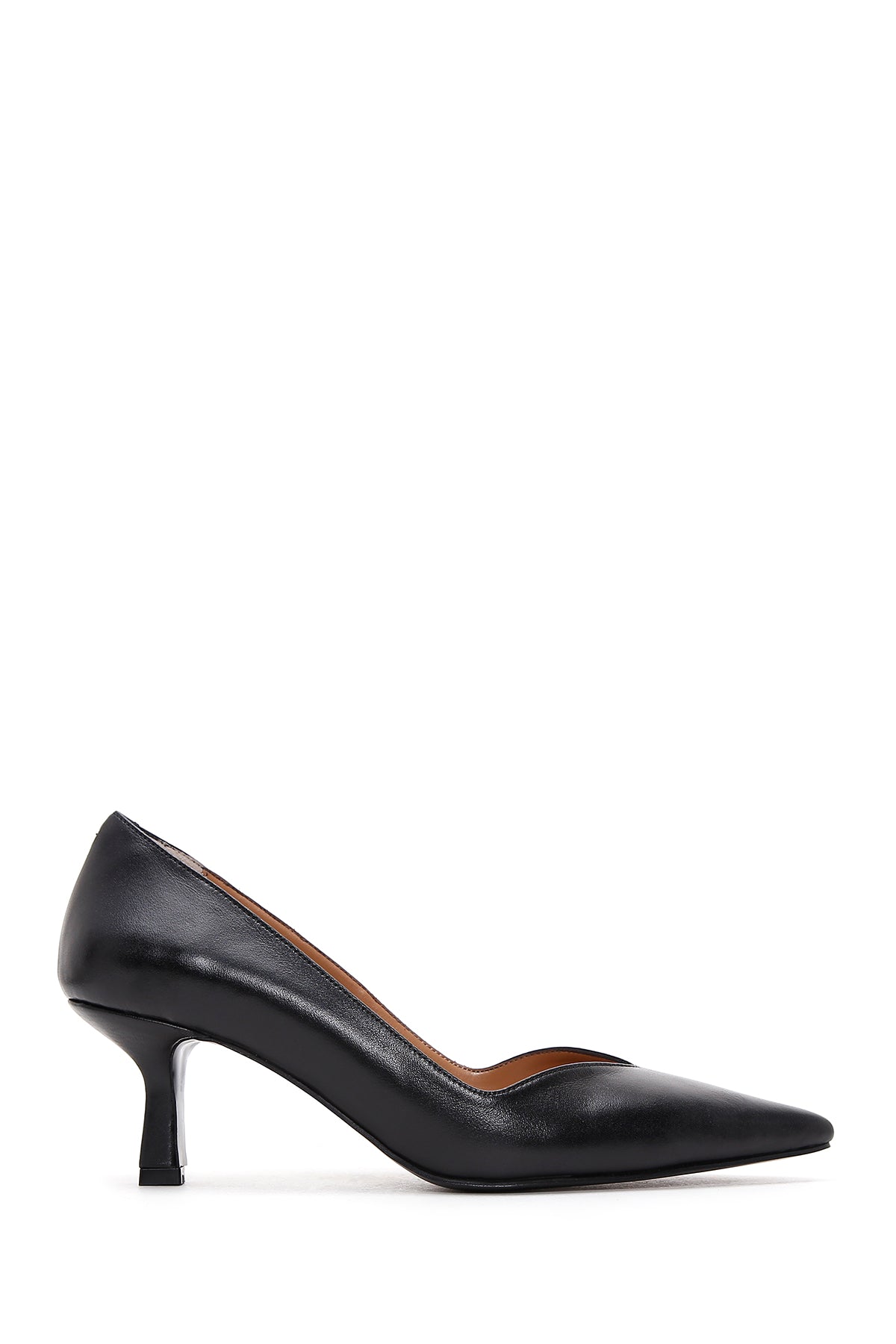 Women's Black Leather Low Heeled Shoes 23SFD161318 | Derimod