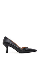 Women's Black Leather Low Heeled Shoes | Derimod