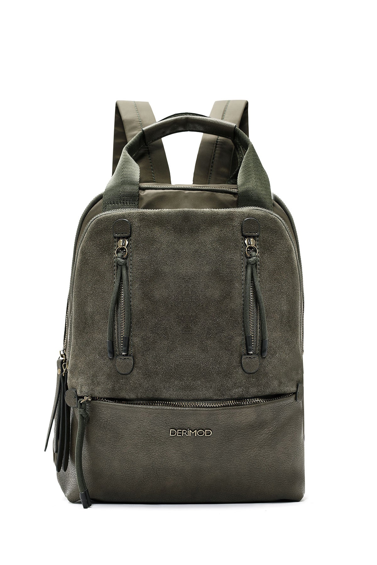 Women's Khaki Suede Backpack 24WBD257210 | Derimod