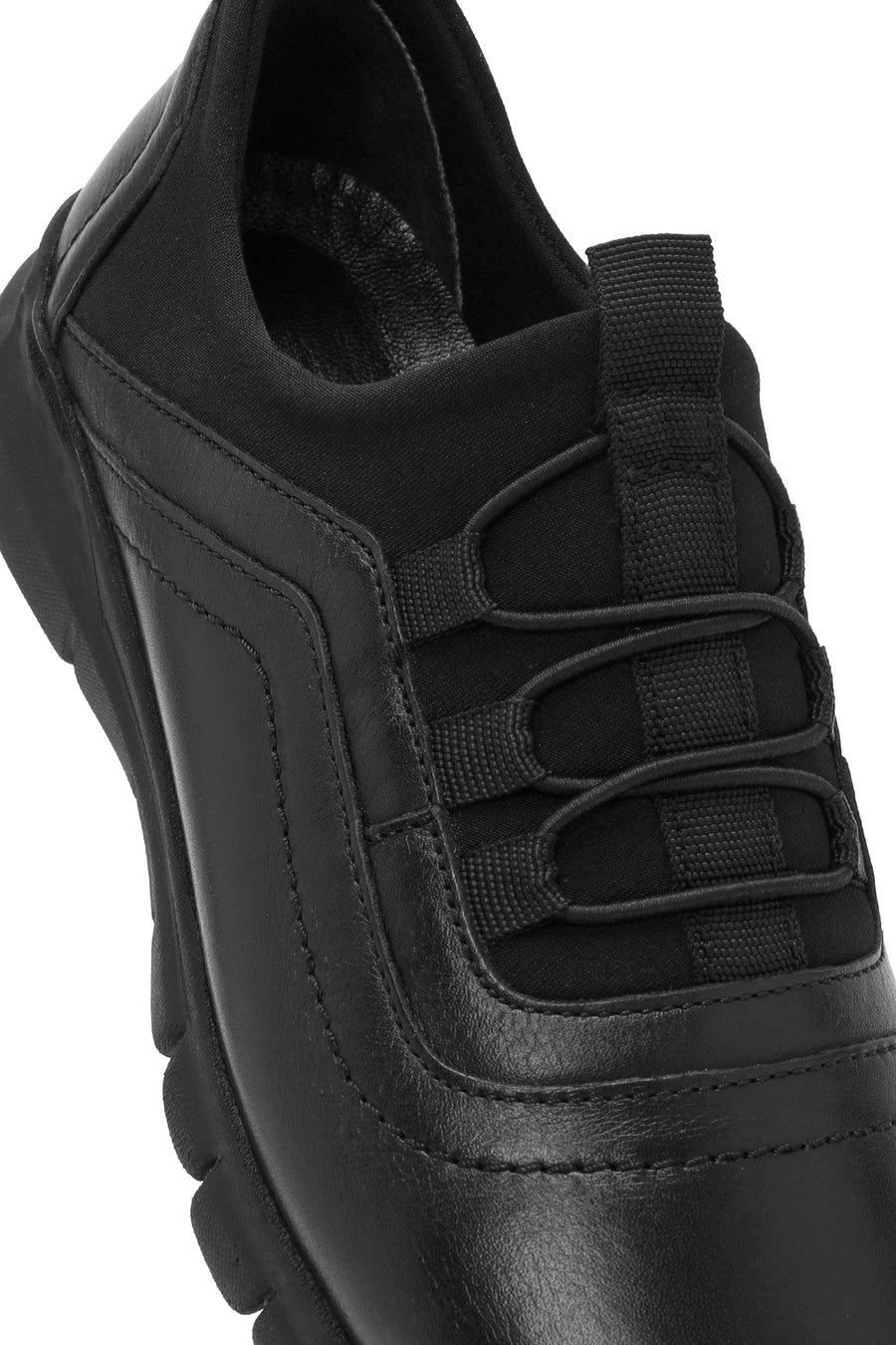 Women's Black Leather Comfort Shoes