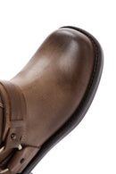 Women's Brown Leather Buckle Boots | Derimod