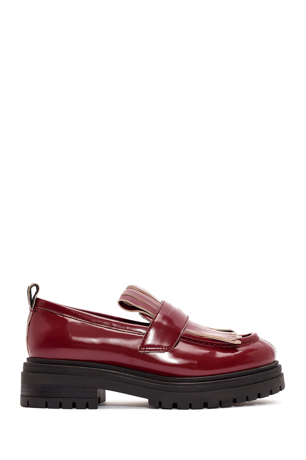 ACBC x Derimod Kadın Bordo Kalın Tabanlı Maskülen Loafer
