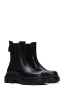 Women's Black Leather Chelsea Boots | Derimod