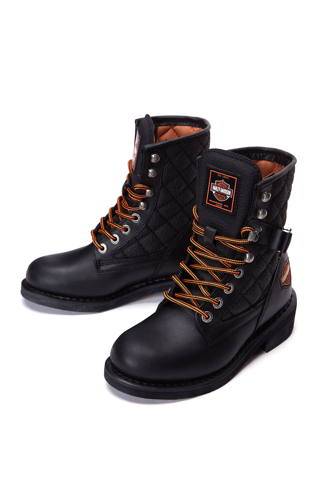 Harley Davidson Kadın Siyah New Worker Deri Postal Bot