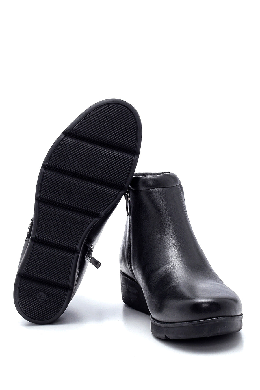 Women's Leather Stone Detailed Boots