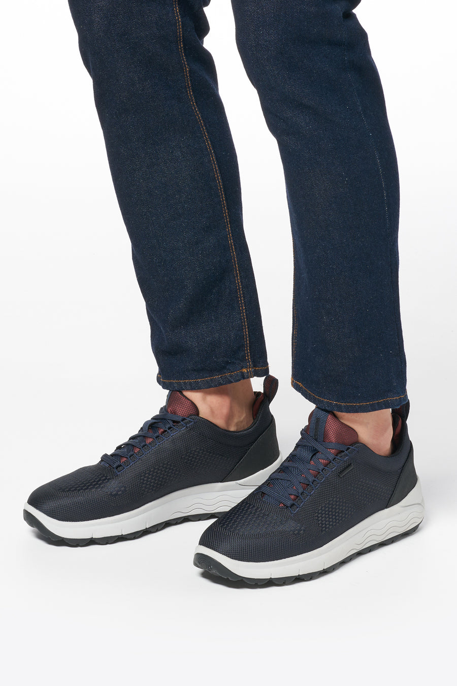 Geox Erkek Lacivert Spherica 4x4 Abx Bağcıklı Waterproof Deri Sneaker
