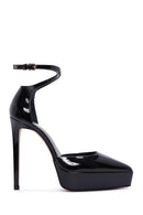 Women's Black Patent Leather Platform High Heel Stiletto | Derimod