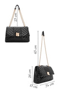 Women's Black Long Strap Quilted Patterned Shoulder Bag | Derimod