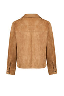 Sandiego Woman Camel Oversize Suede Jacket | Derimod