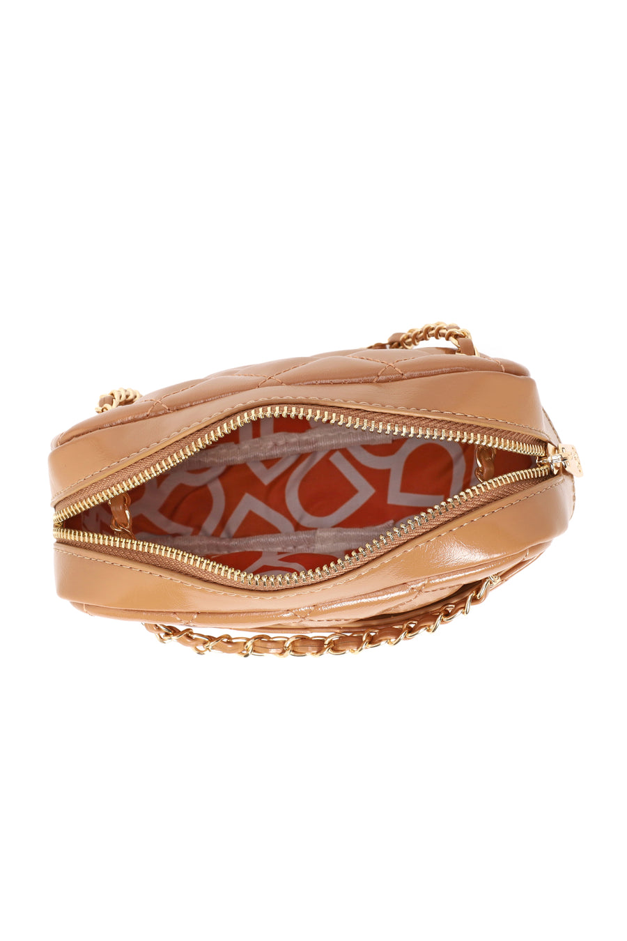 Woman Beige Quilted Crossbody Bag