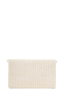Women's Cream Long Chain Strap Straw Clutch Bag | Derimod