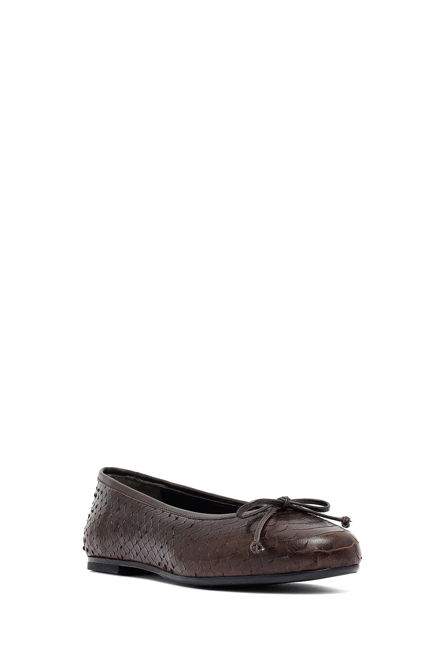 Woman Brown Patterned Leather Babet