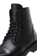 Men's Black Leather Zippered Casual Boots | Derimod