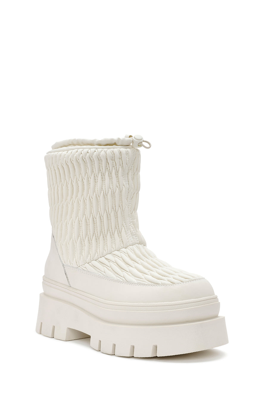 Women's Cream Thick Soled Fabric Boots