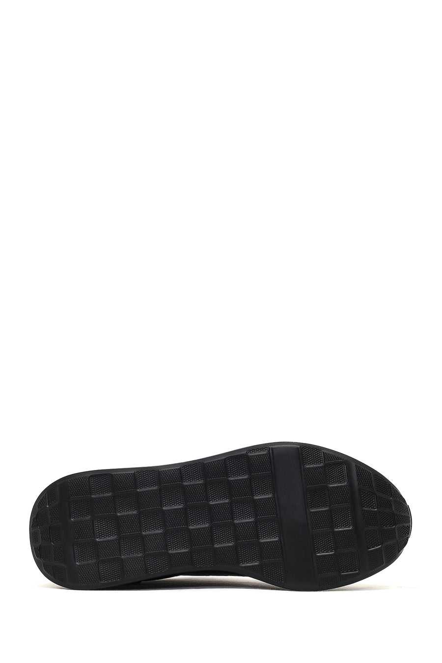 Erkek Siyah Bağcıklı Kalın Tabanlı Deri Sneaker