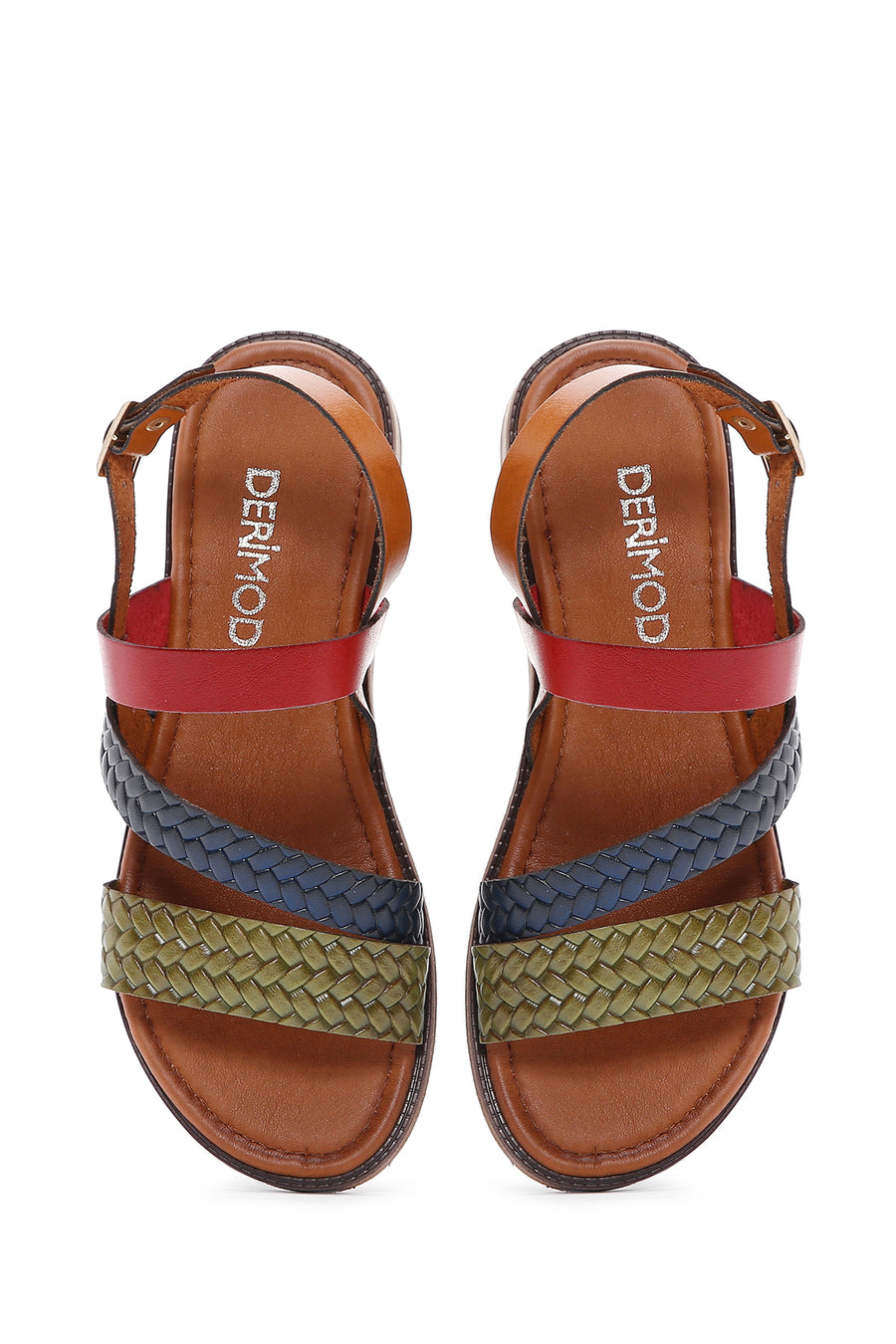 Women's Multicolored Leather Bodrum Sandals