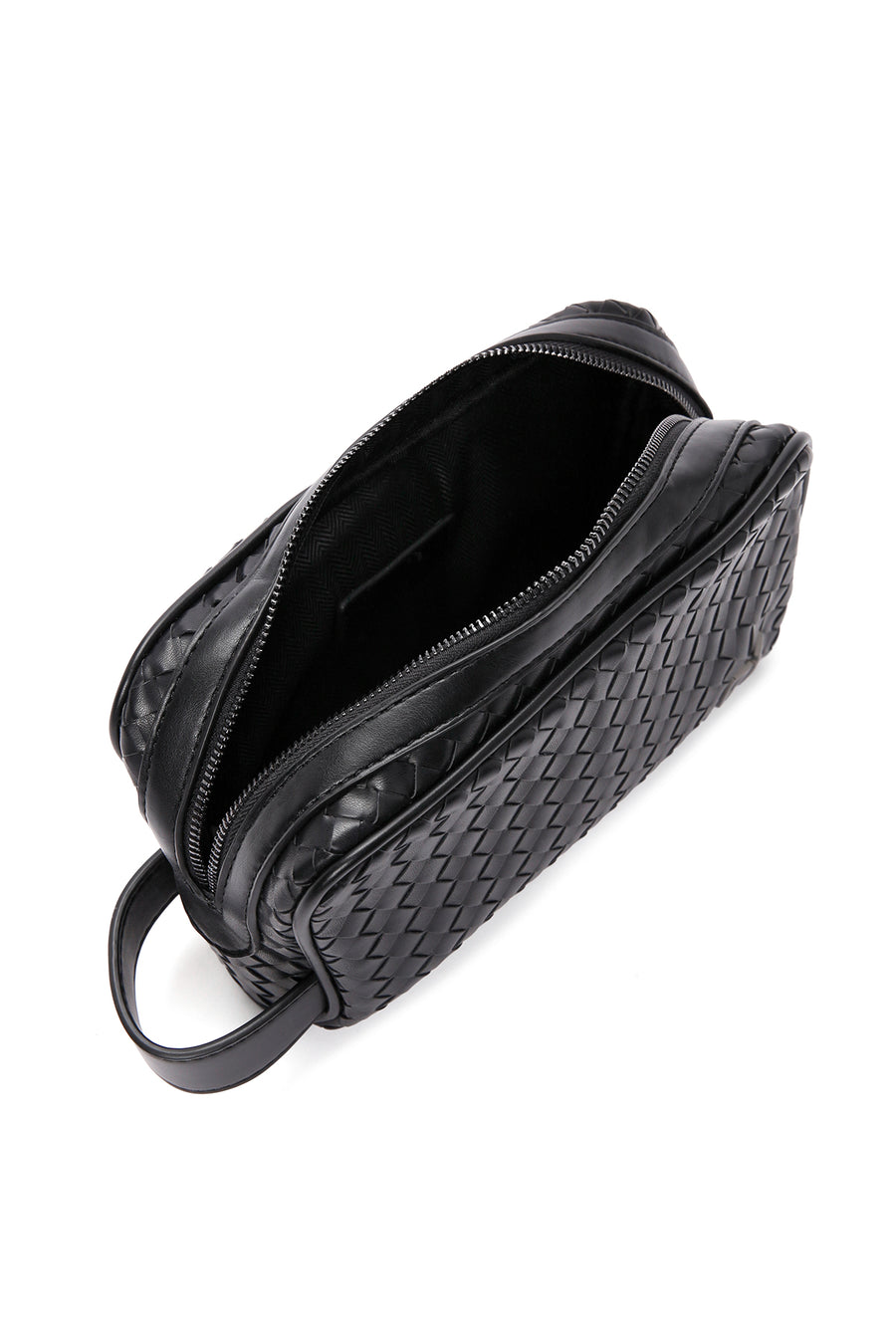Men's Black Knitted Patterned Clutch Bag