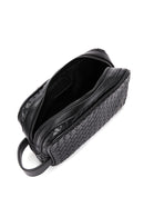 Men's Black Knitted Patterned Clutch Bag | Derimod