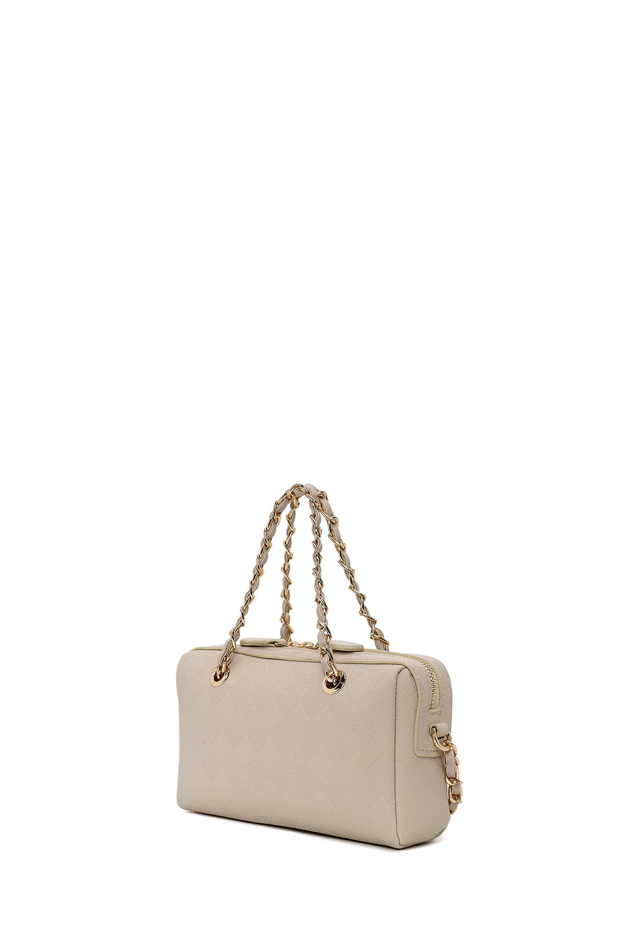 Woman Cream Printed Mini Crossbody Bag