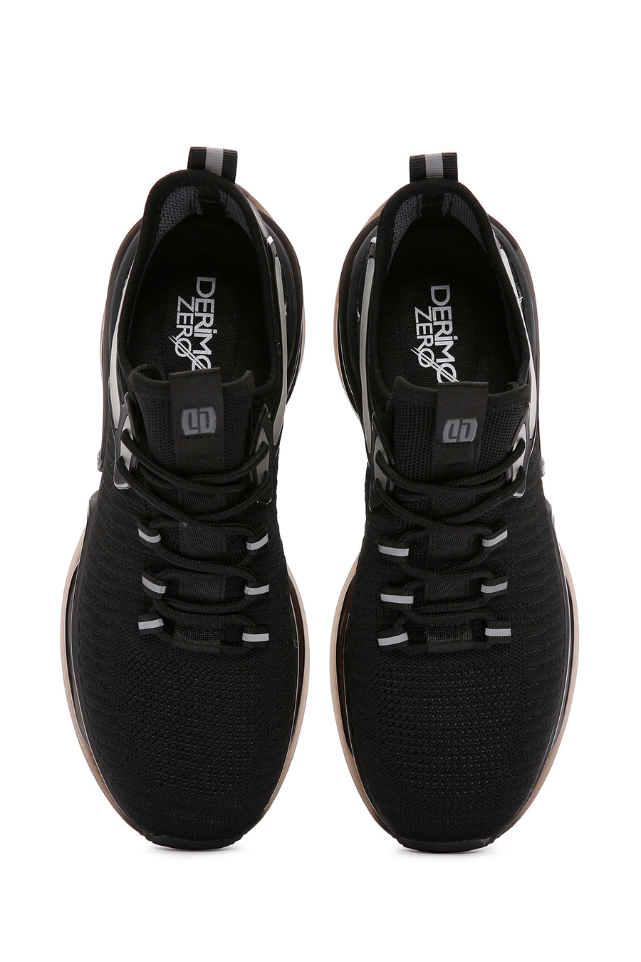 Derimod Zero Men's Black Lace-Up Thick Soled Fabric Sneaker