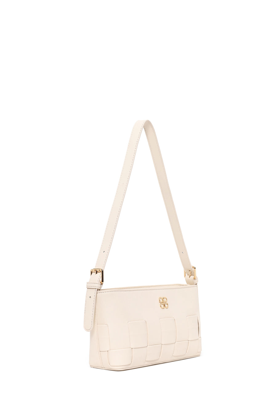 Woman Cream Knit Shoulder Bag