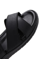 Men's Black Nubuck Leather Sandals | Derimod