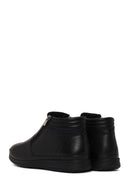 Male Black Zip Closure Leather Boots | Derimod