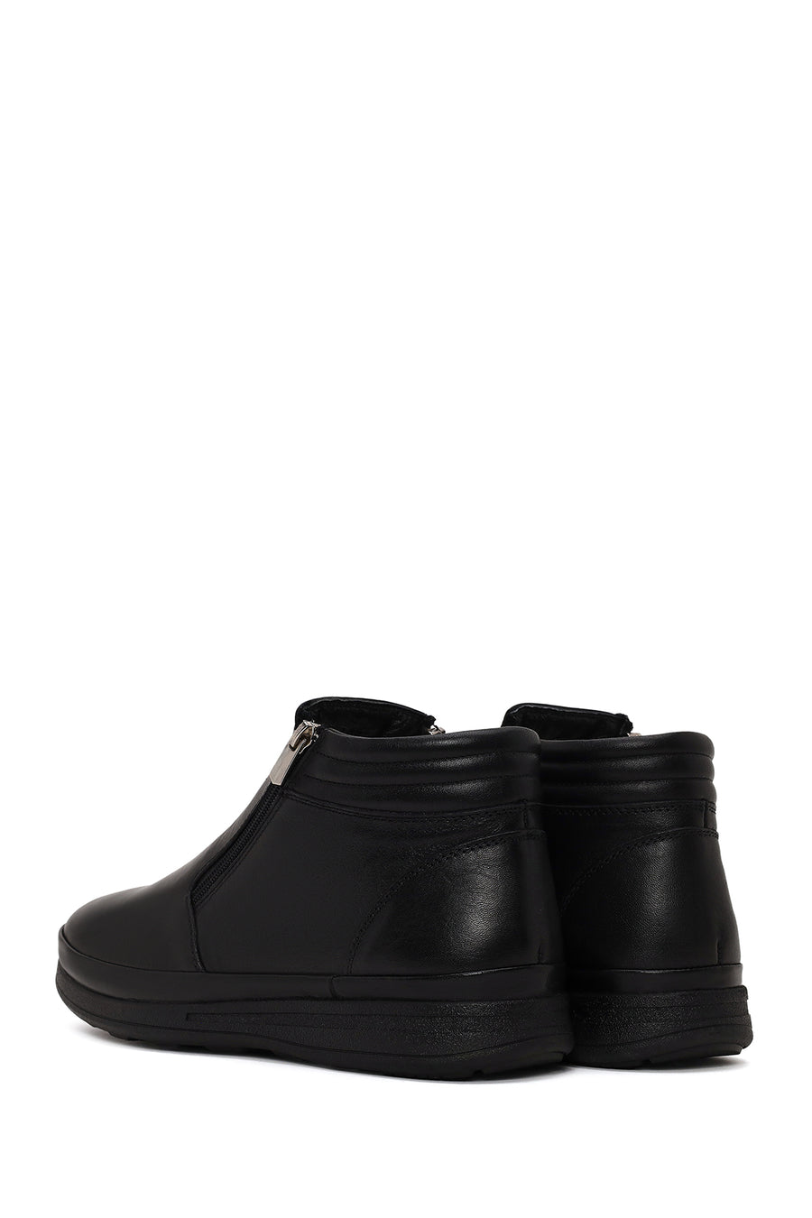 Male Black Zip Closure Leather Boots