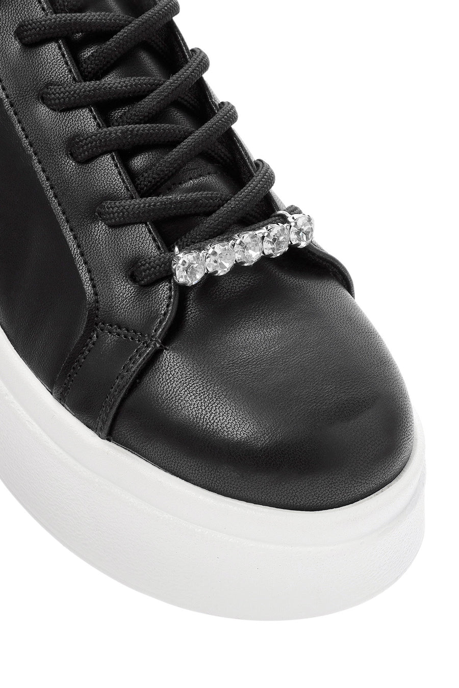 Kadın Siyah Bağcıklı Kalın Tabanlı Sneaker