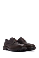 Men's Brown Lace-Up Thick-Soled Leather Casual Shoes | Derimod