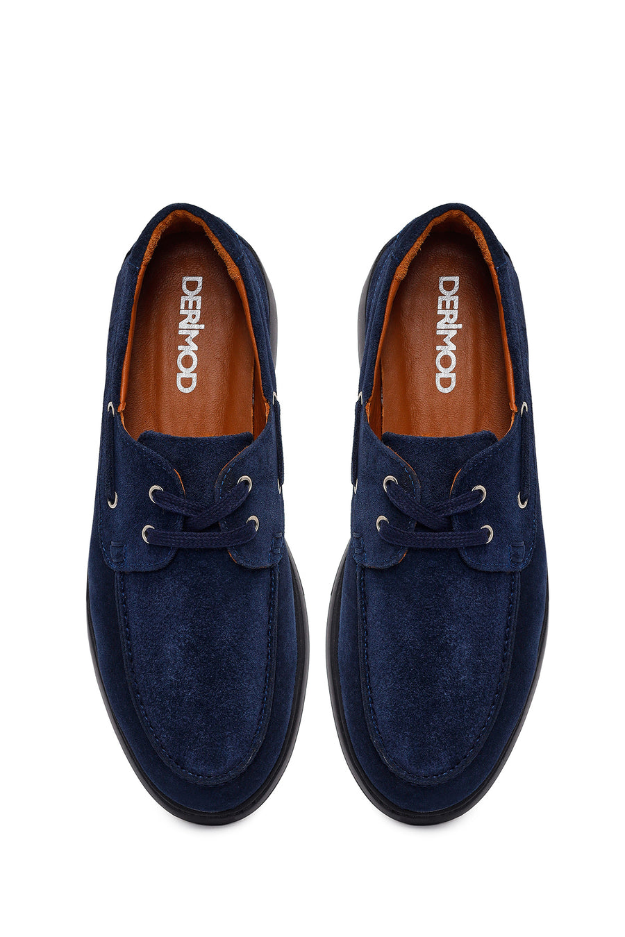 Male Navy Blue Lace-Up Suede Casual Shoes