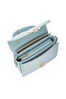 Women's Blue Long Strap Crossbody Bag with Accessory Detail | Derimod