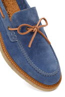Men's Navy Blue Leather Casual Shoes | Derimod