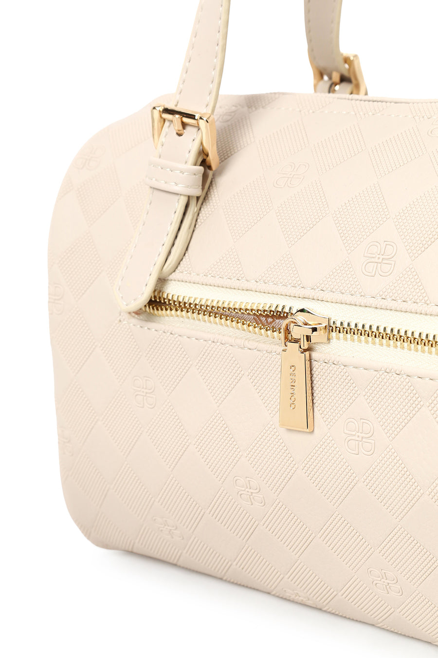 Woman Cream Long Strap Printed Shoulder Bag