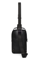 Male Black Leather Mini Crossbody Bag | Derimod