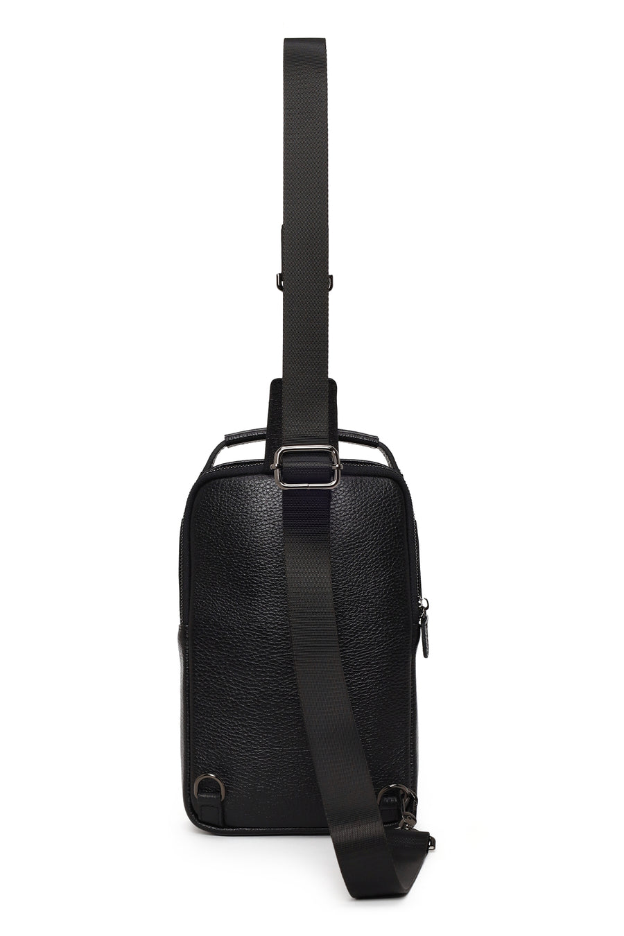Male Black Leather Mini Crossbody Bag
