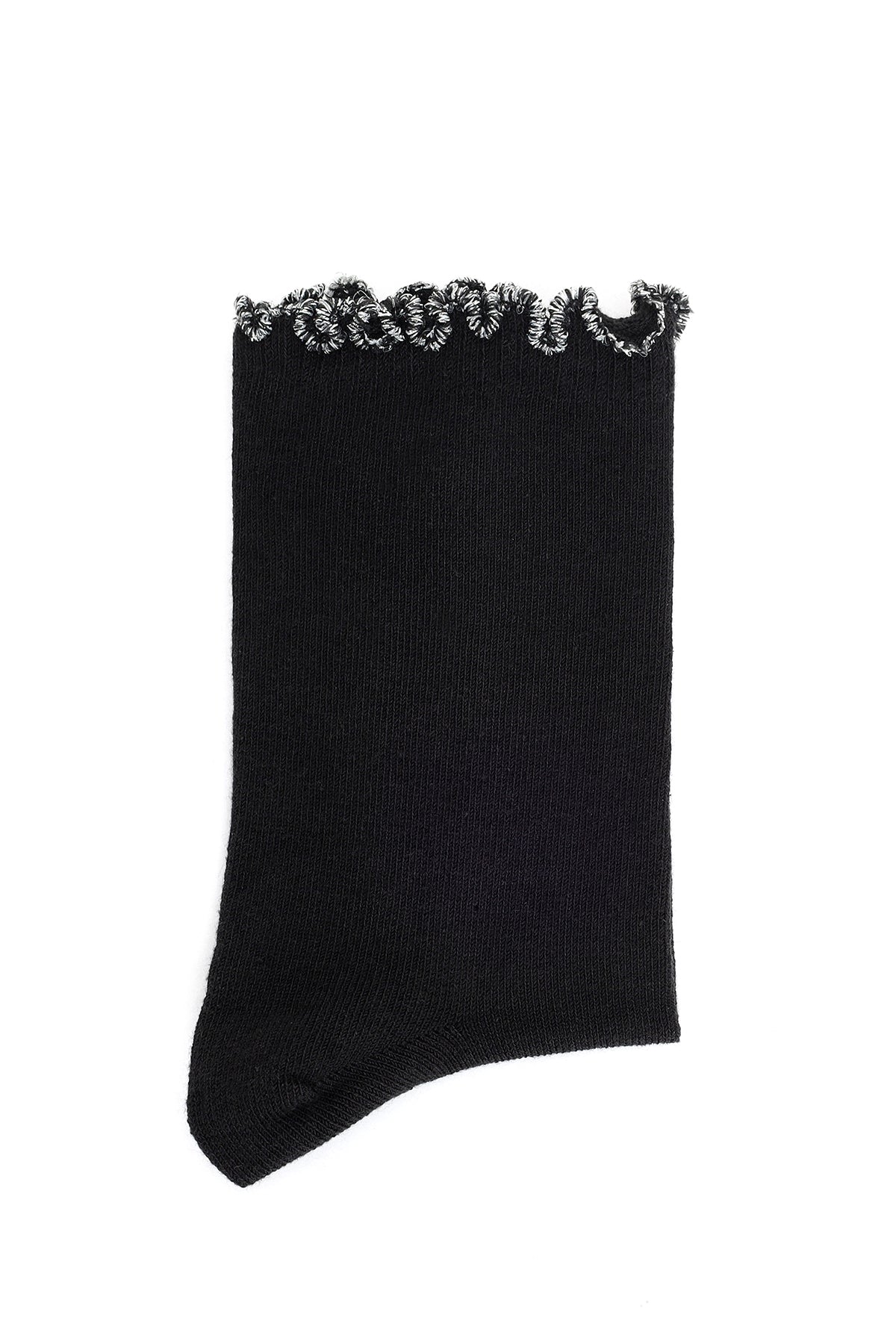 Kadın Siyah Altın Pamuk Çorap