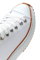 Women's White Thick Soled Fabric Sneaker | Derimod