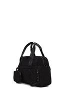 Woman Black Long-Strap Accessory-Detail Fabric Shoulder Bag | Derimod