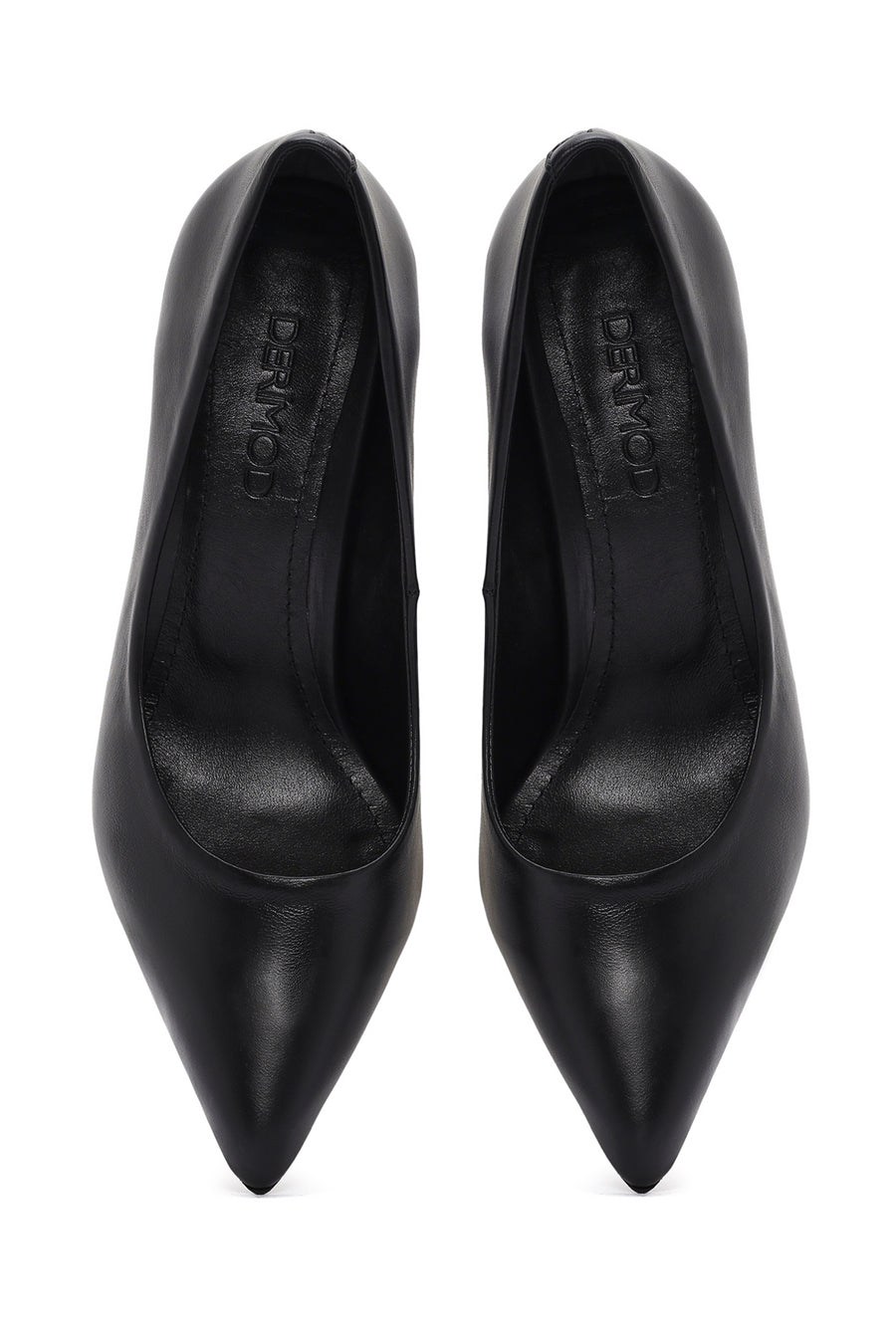 Women's Black Thin Heeled Leather Stiletto