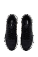 Women's Black Thick Soled Leather Sneaker | Derimod