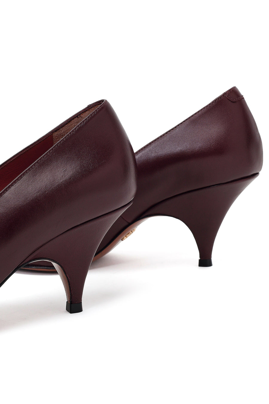 Woman Burgundy Heeled Leather Stiletto