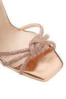 Kadın Pembe Altın Taşlı Topuklu Sandalet | Derimod
