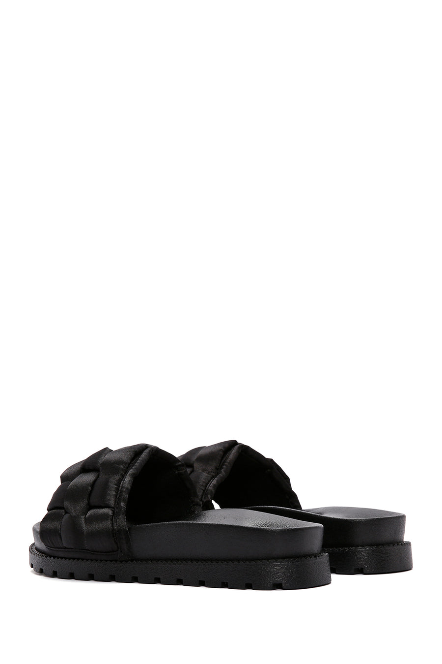 Women's Black Knitted Detailed Jelly Slippers