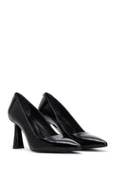 Women's Black Patent Leather Thin Heel Stiletto | Derimod