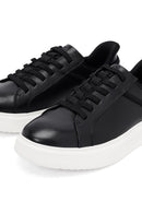 Erkek Siyah Bağcıklı Kalın Tabanlı Deri Sneaker | Derimod
