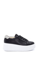 Kadın Siyah Deri Kalın Tabanlı Sneaker | Derimod