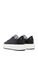 Men's Black Lace-up Thick-Sole Leather Sneaker | Derimod
