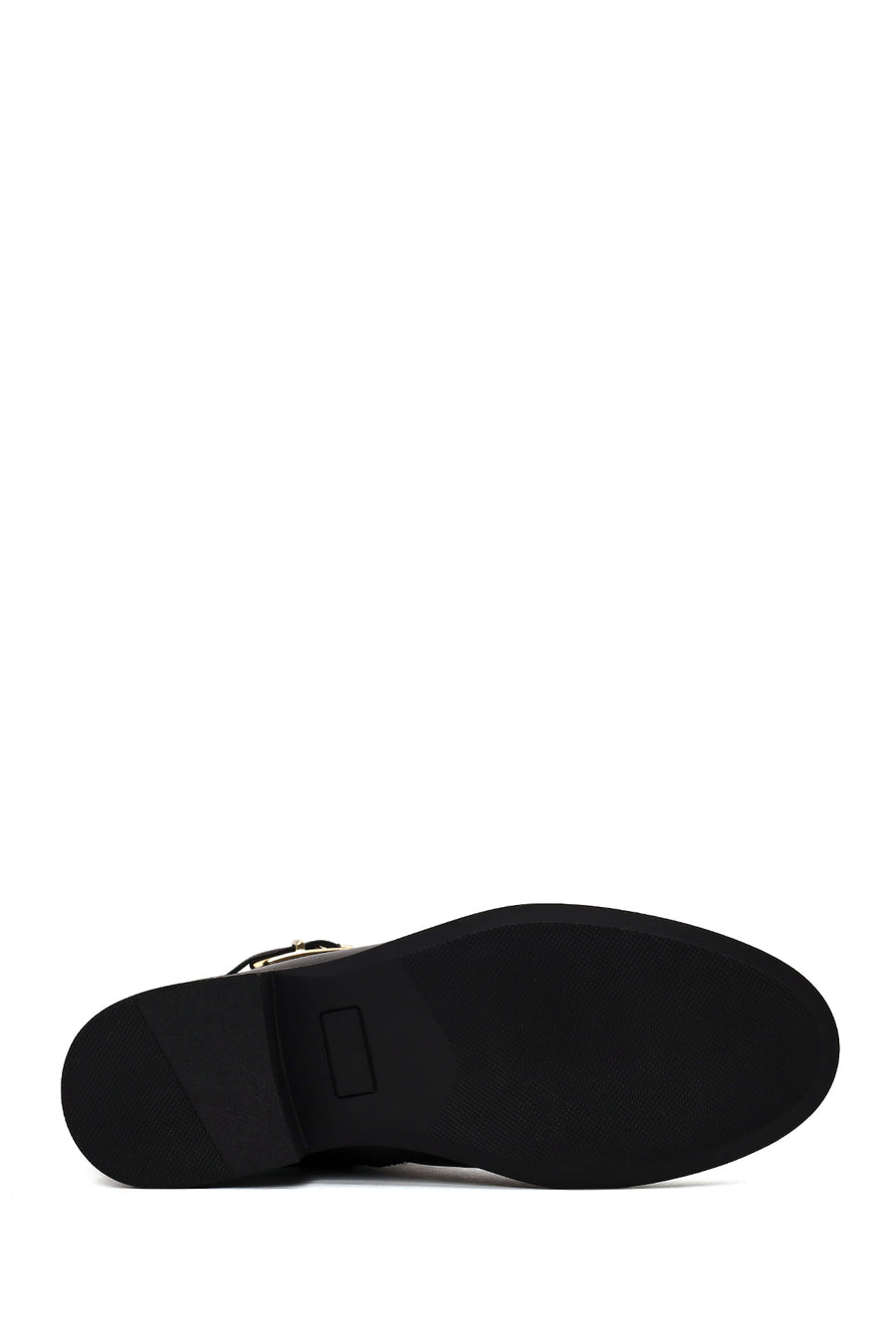 Woman Black Zip Closure Buckled Boots